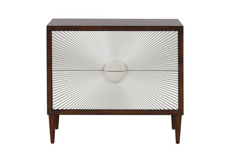 Shimas - Accent Table - Silver & Walnut Finish