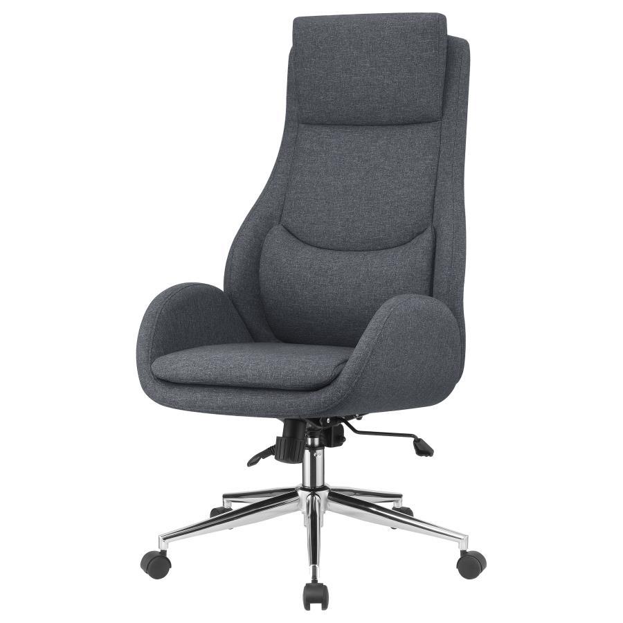 Cruz - Upholstered Office Chair With Padded Seat - Grey and Chrome