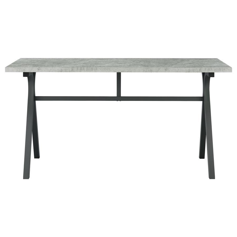 Tatum - Rectangular Writing Desk - Cement and Gunmetal