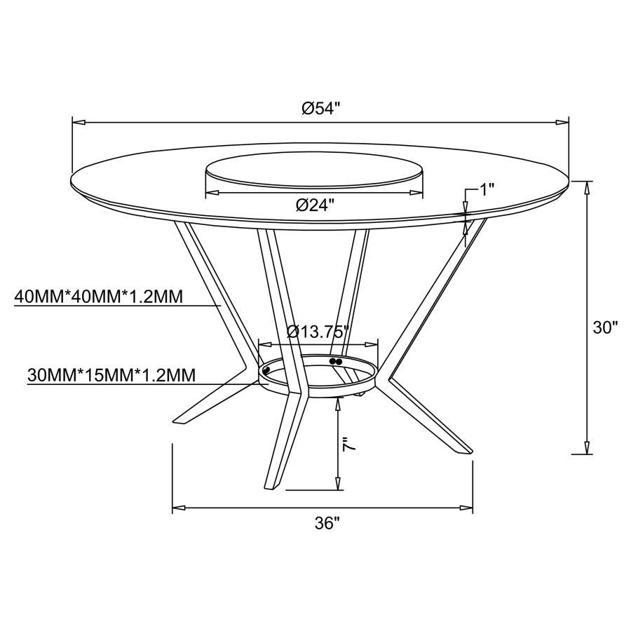 Abby - Round Dining Table With Lazy Susan - White and Chrome