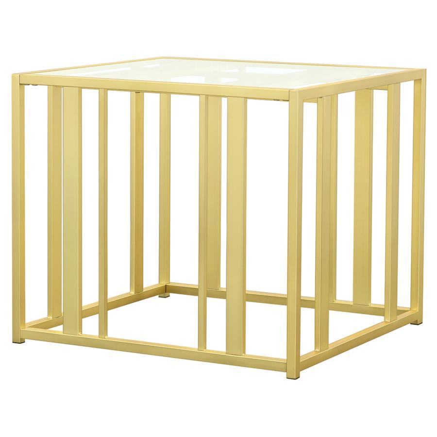 Adri - Metal Frame End Table - Matte Brass