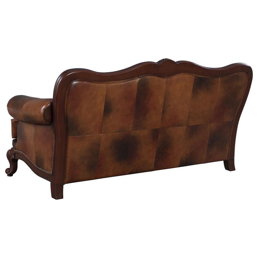 Victoria - Rolled Arm Sofa - Tri-Tone and Brown