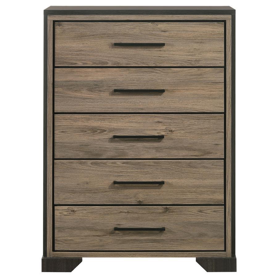 Baker - 5-Drawer Chest - Brown and Light Taupe