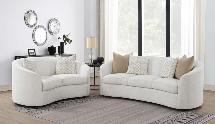 Rainn - 2-Piece Upholstered Tight Back Living Room Set - Latte
