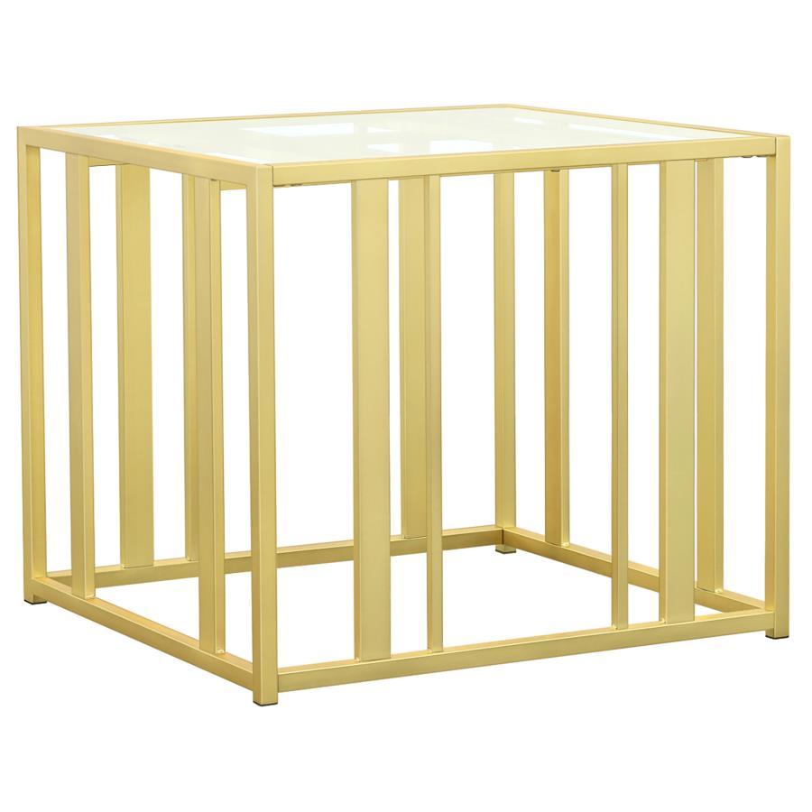 Adri - Metal Frame End Table - Matte Brass