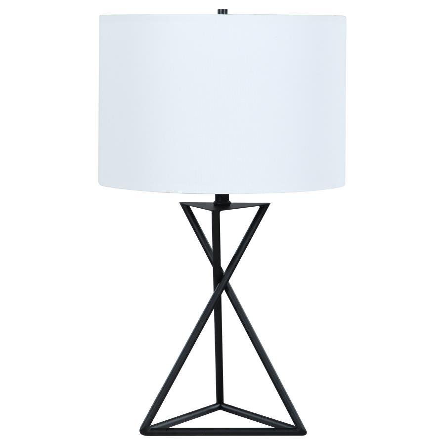 Mirio - Drum Table Lamp - White and Black