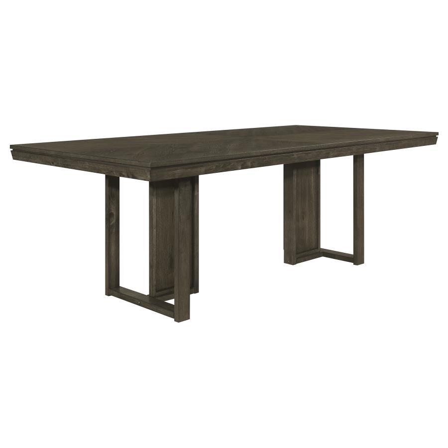 Kelly - 9-Piece Rectangular Dining Table Set - Beige and Dark Grey