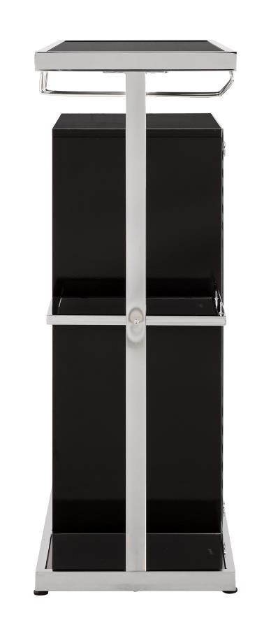 Zinnia - 2-Tier Bar Unit - Glossy Black and White