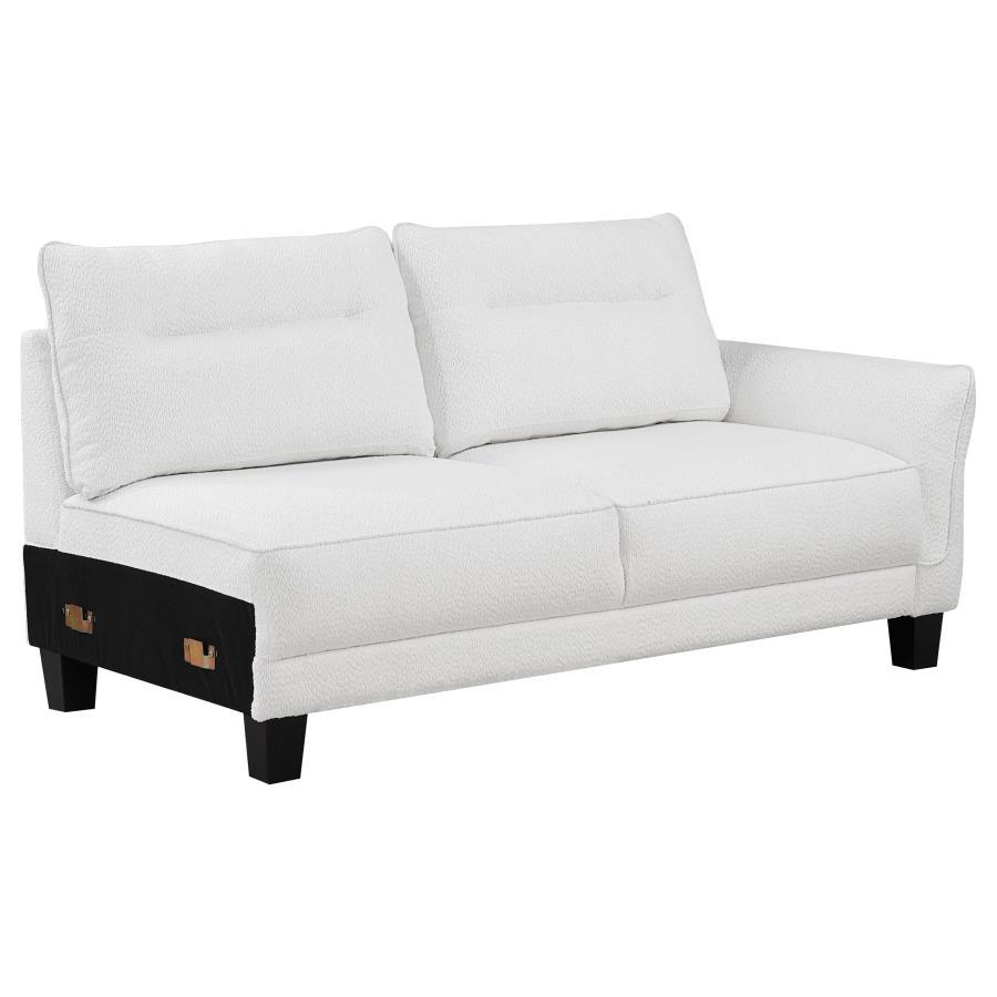 Caspian - Upholstered Curved Arms Sectional Sofa - White and Black