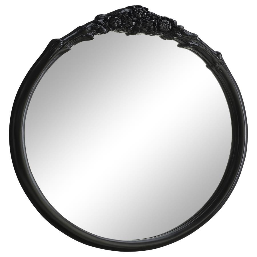 Sylvie - Round Wall Mirror - Black
