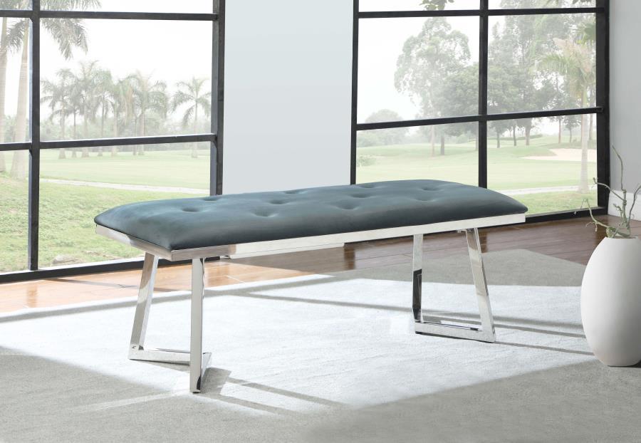 Beaufort - Upholstered Tufted Bench - Dark Grey