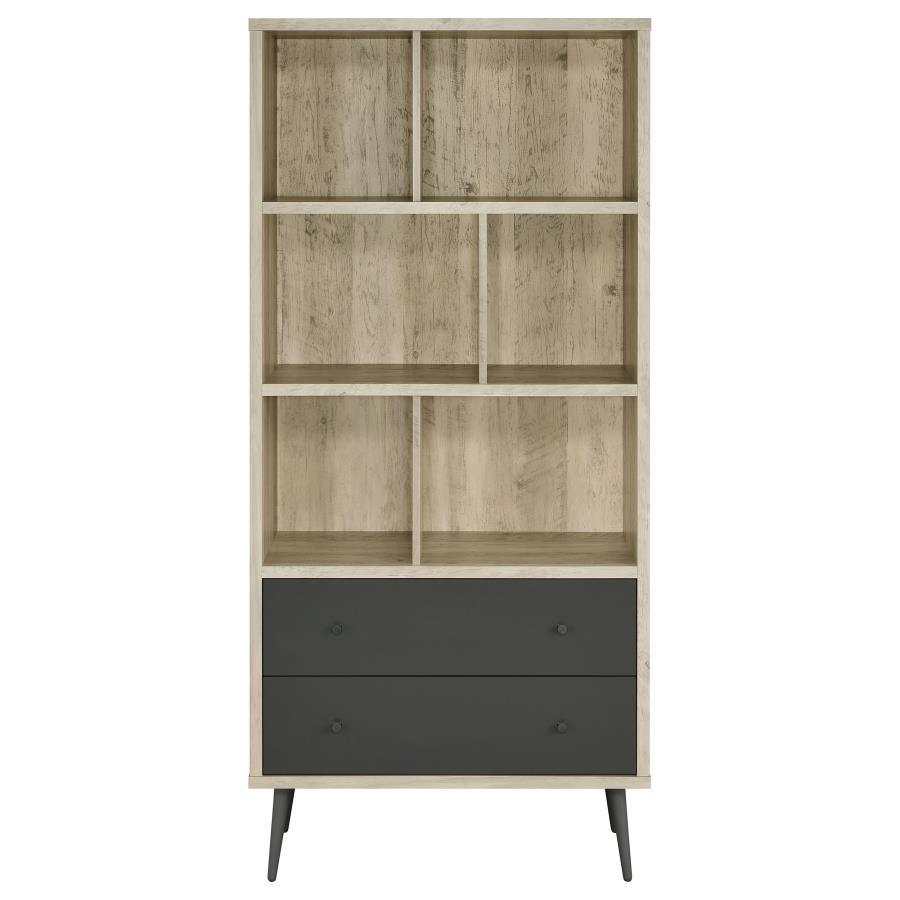 Winifred - 3-Shelf Engineered Wood Bookcase With Drawers - Antique Pine