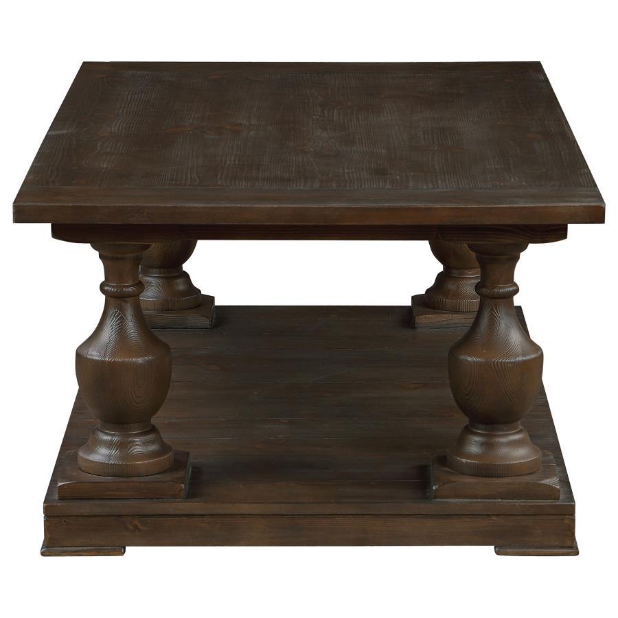 Walden - Rectangular Coffee Table With Turned Legs and Floor Shelf - Coffee