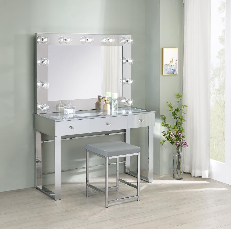 Umbridge - Upholstered Square Padded Cushion Vanity Stool
