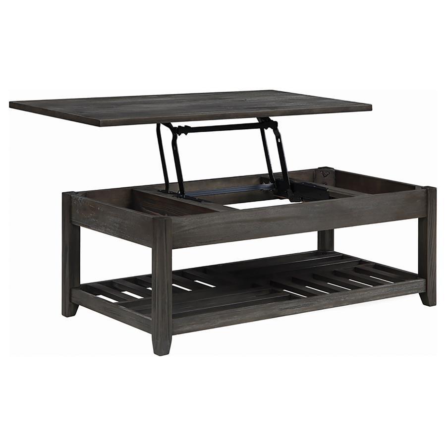 Cliffview - Lift Top Coffee Table With Storage - Cavities Grey