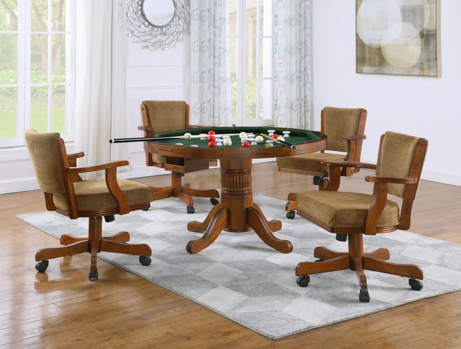 Mitchell - 5-Piece Game Table Set - Amber and Brown