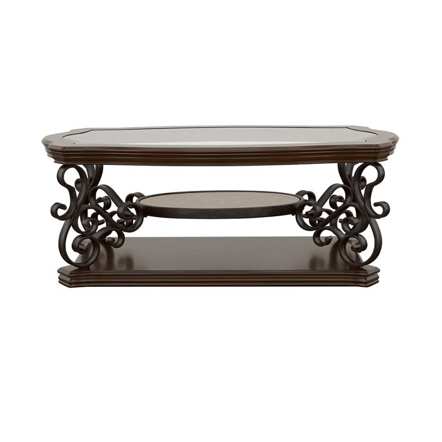 Laney - Coffee Table - Deep Merlot and Clear