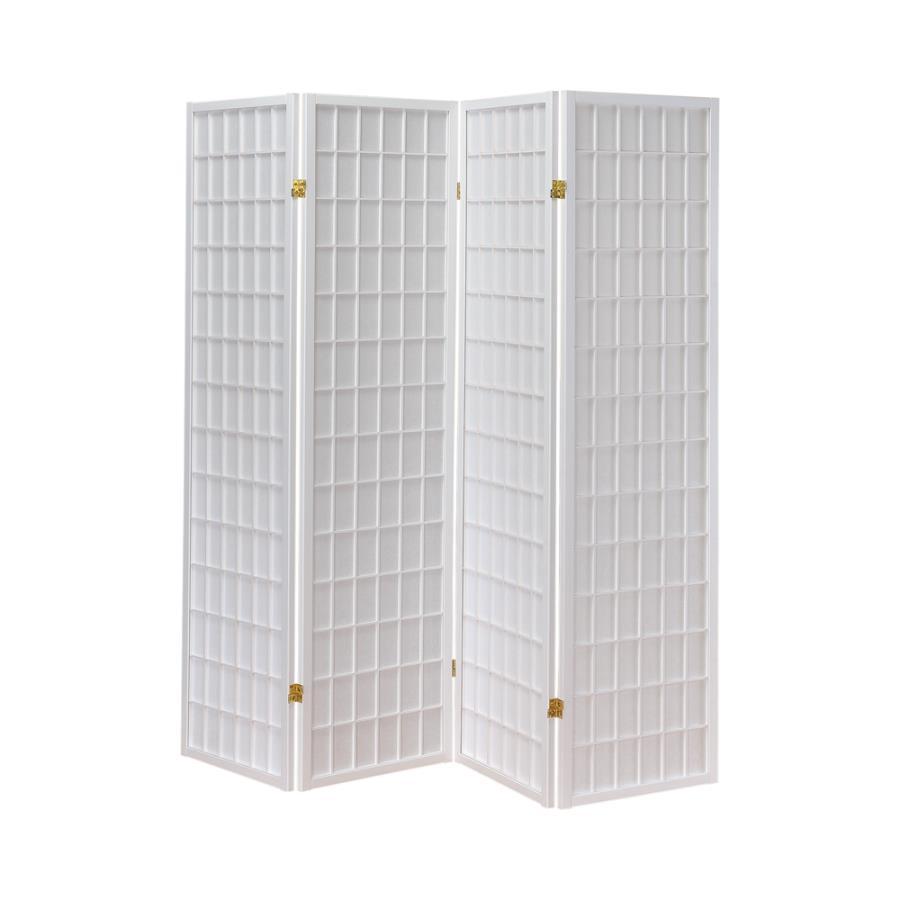 Roberto - 4-panel Linear Grid Design Folding Screen