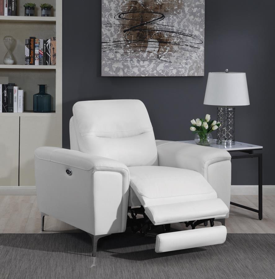 Largo - Upholstered Power Recliner White