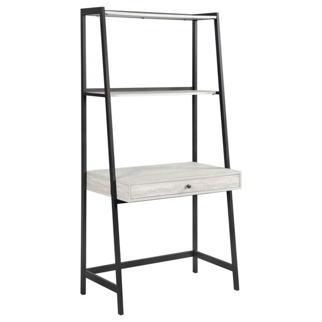 Pinckard - 3-Piece Ladder Desk Set - Grey Stone and Black