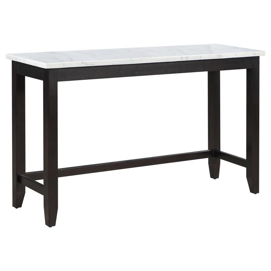 Toby - Rectangular Marble Top Counter Height Table - Espresso and White