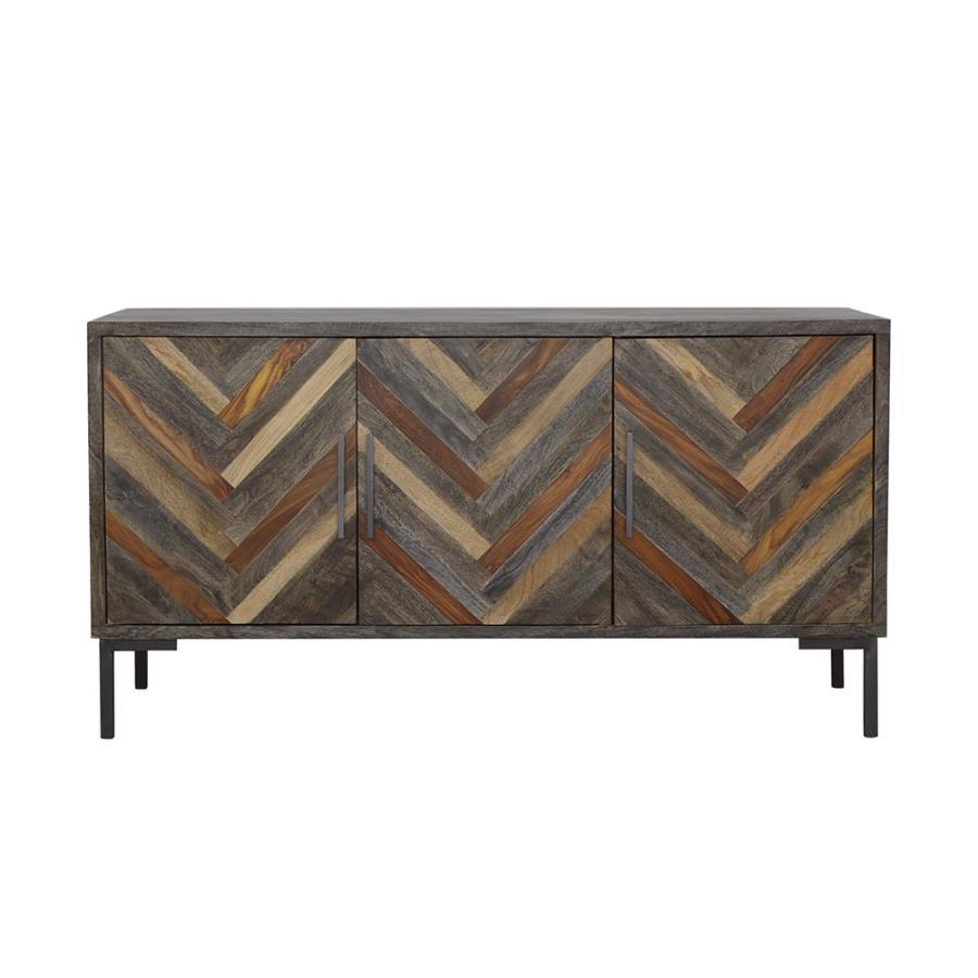 Misty - Rectangular 3-Door Server - Grey Sheesham