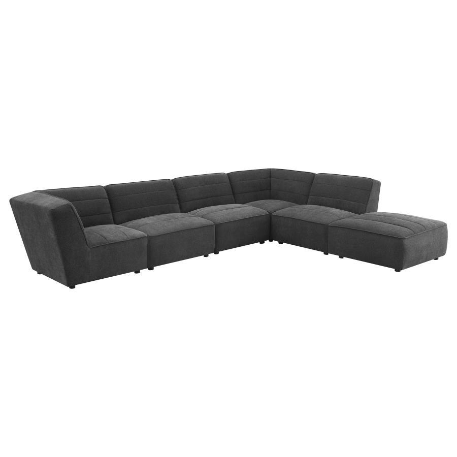 Sunny - Upholstered 6-Piece Modular Sectional - Dark Charcoal
