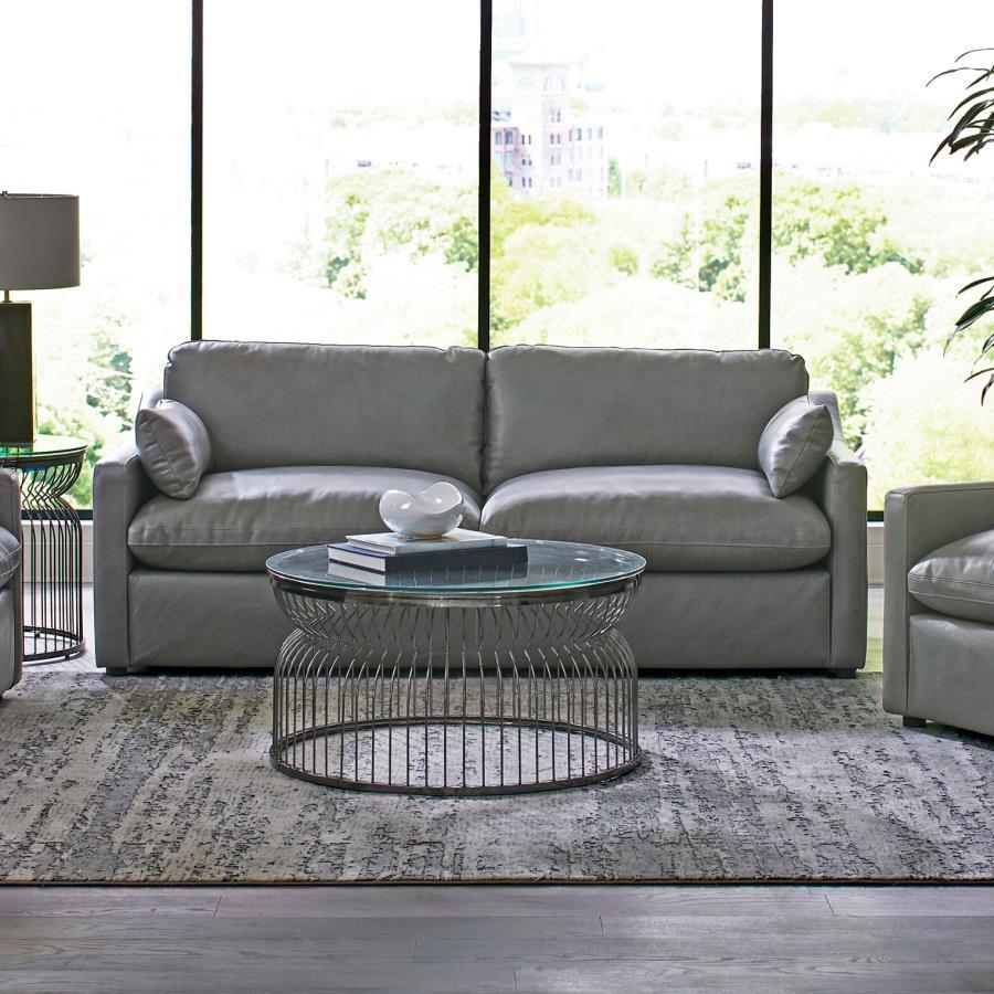 Grayson - Sloped Arm Upholstered Sofa - Grey