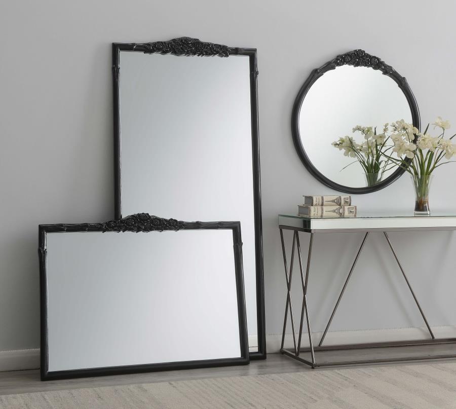 Sylvie - Round Wall Mirror - Black