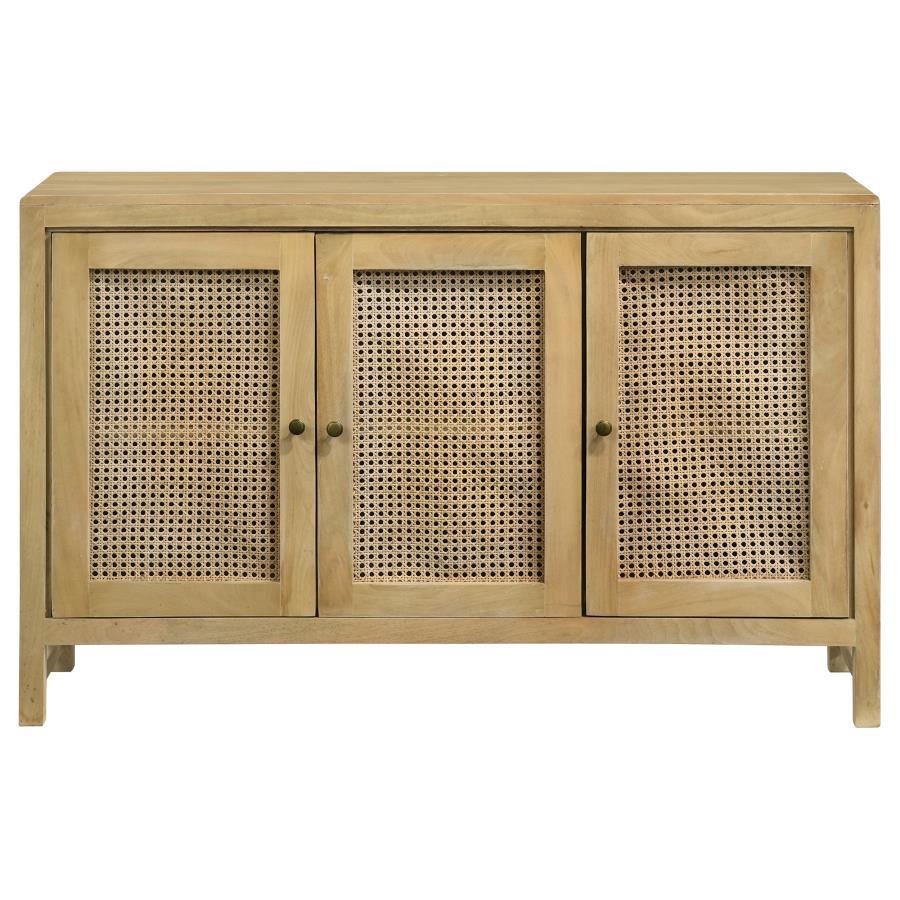 Zamora - Rectangular 3-Door Accent Cabinet - Natural