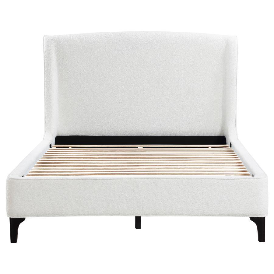 Mosby - Upholstered Curved Headboard Eastern King Platform Bed - White