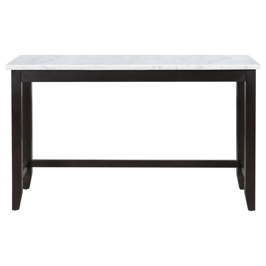 Toby - Rectangular Marble Top Counter Height Table - Espresso and White