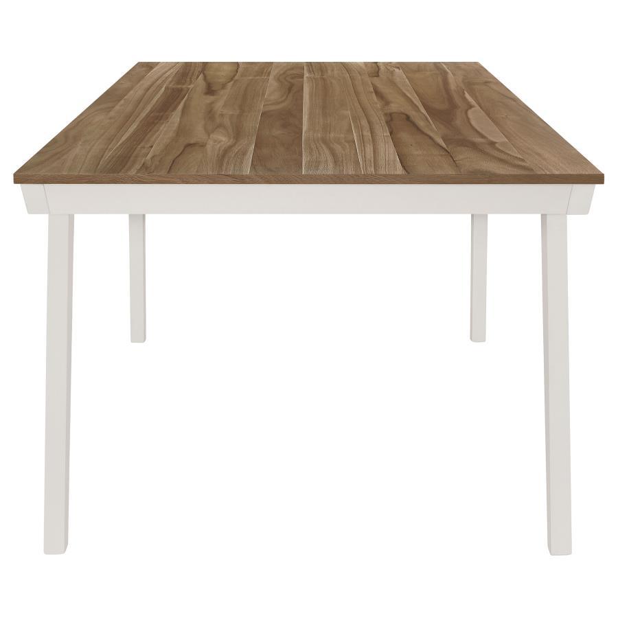 5 PC Dining Set - Natural Acacia / White