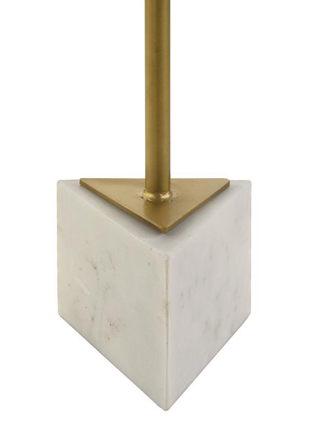 Fulcher - Round Metal Side Table - White and Gold