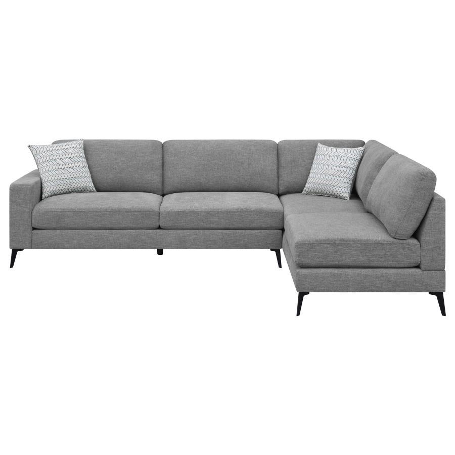 Clint - Upholstered Sectional With Loose Back Grey