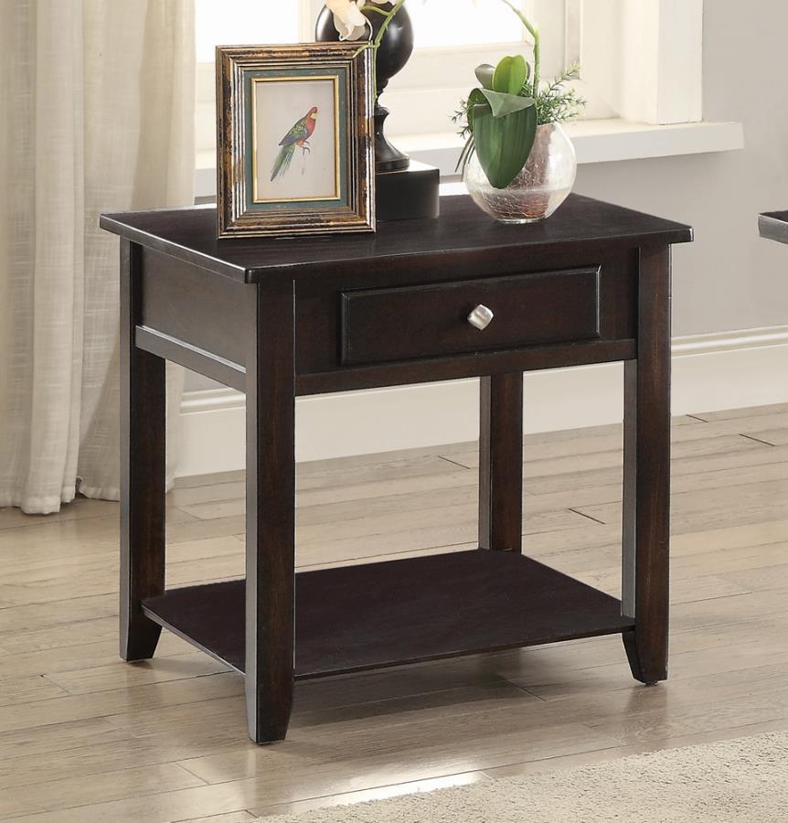 Bradford - Square 1-Shelf End Table - Walnut