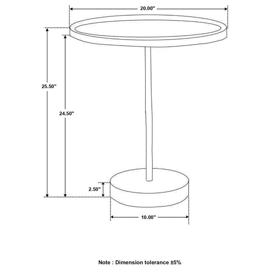 Ginevra - Round Marble Base Accent Table - Natural and Green
