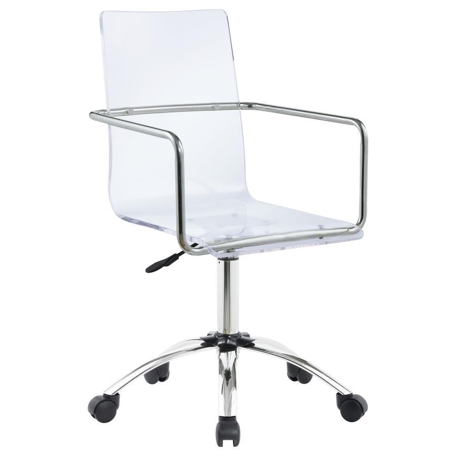 Amaturo - Office Chair With Casters - Clear and Chrome