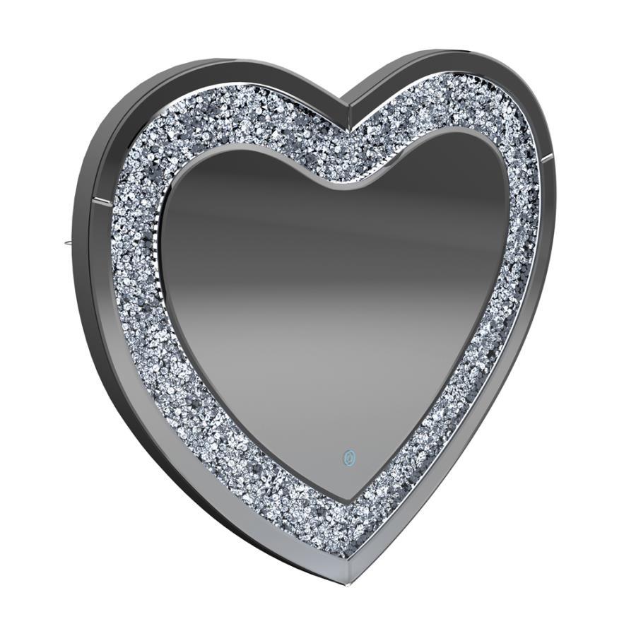 Aiko - Heart Shape Wall Mirror - Silver