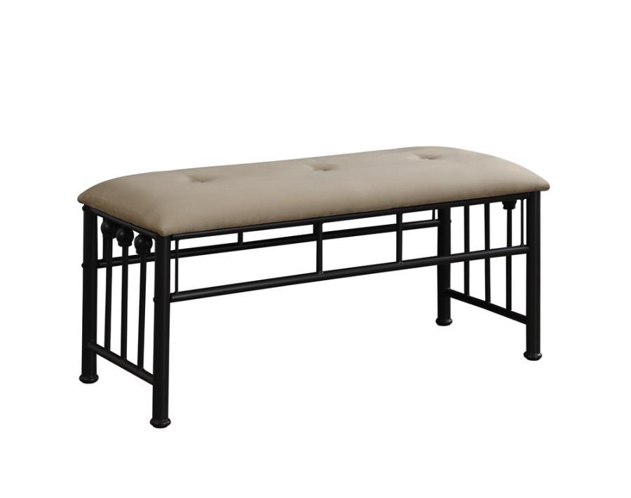 Livingston - Upholstered Bench - Brown and Dark Bronze