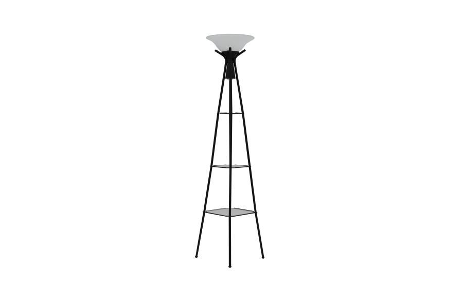 Gianni - Versatile Shelf Tower Floor Lamp - Charcoal Black