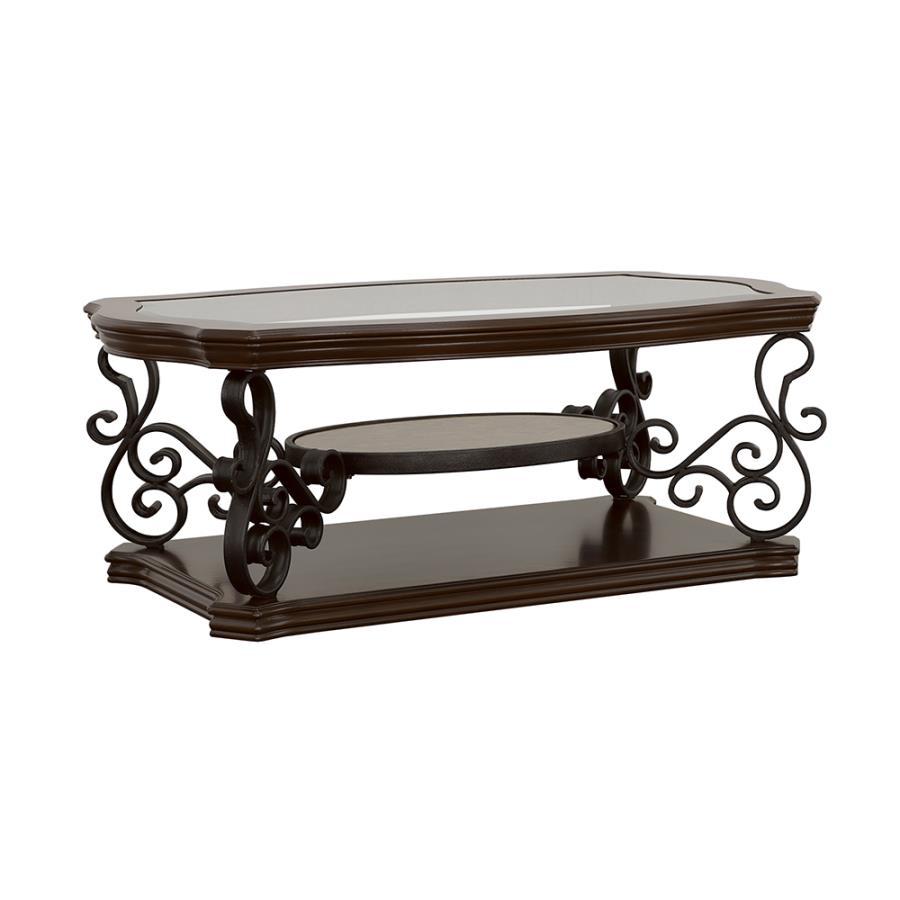 Laney - Coffee Table - Deep Merlot and Clear