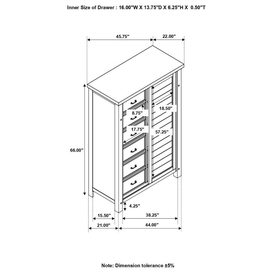 Barstow - 8-Drawer Door Chest - Pinot Noir