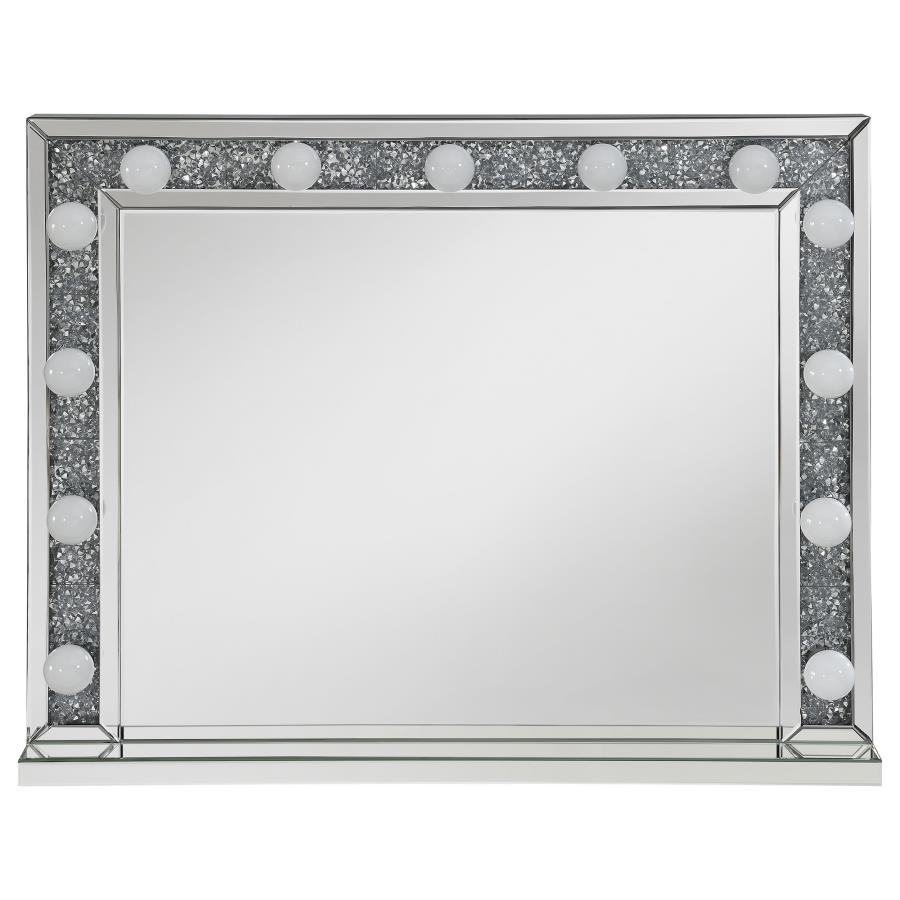 Wilmer - Rectangular Table - Mirror With Lighting - Silver