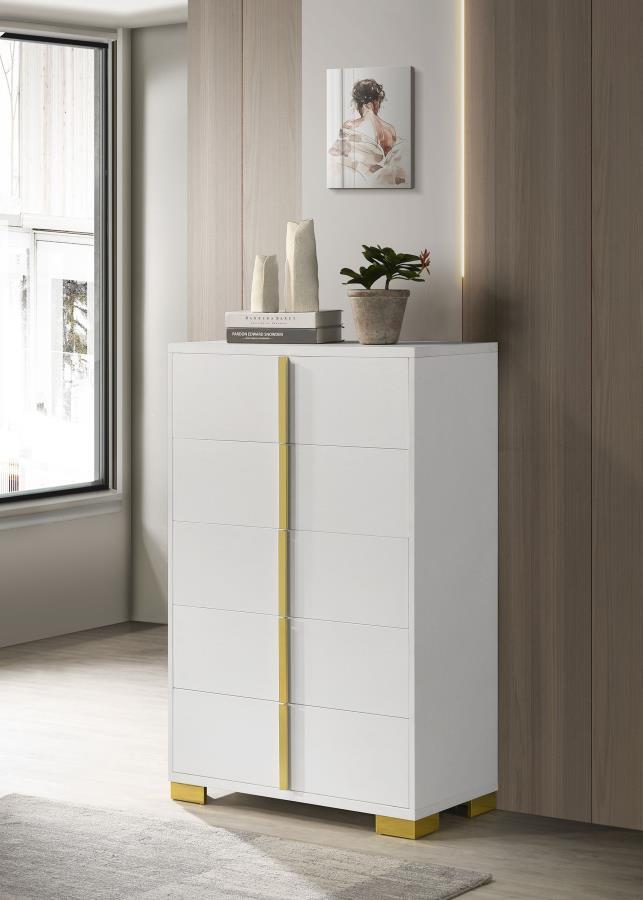 Marceline Chest - White / Gold