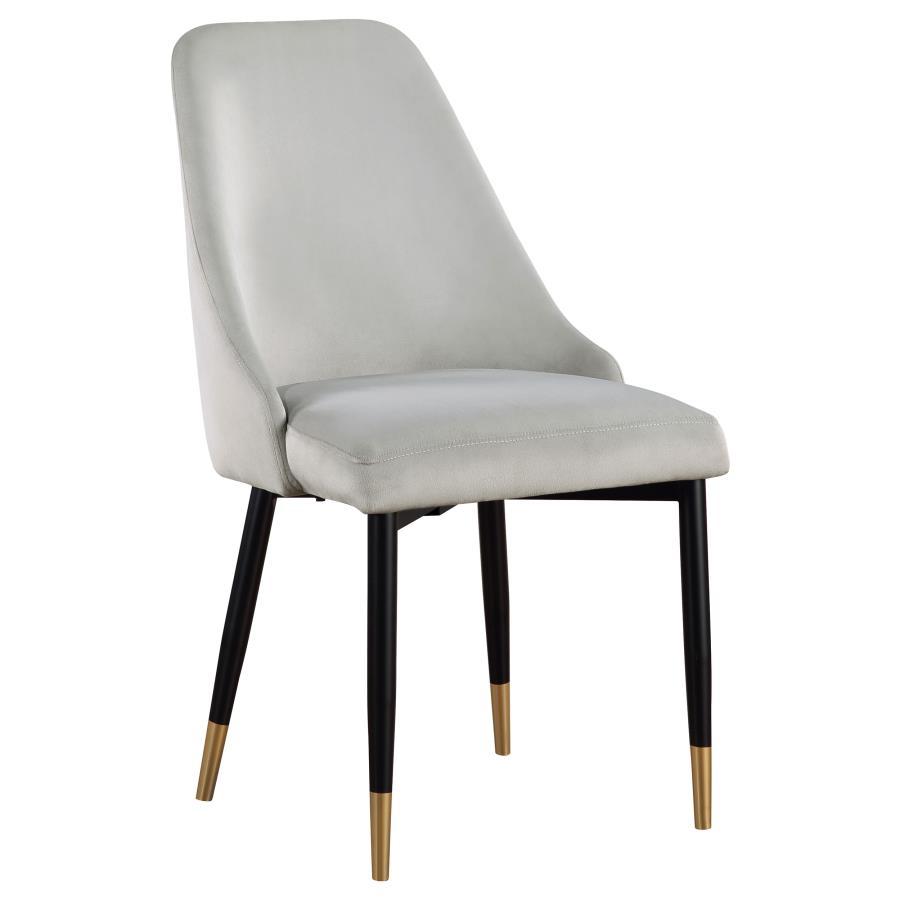Gabrielle - Upholstered Solid Back Dining Side Chair (Set of 2) - Grey and Black