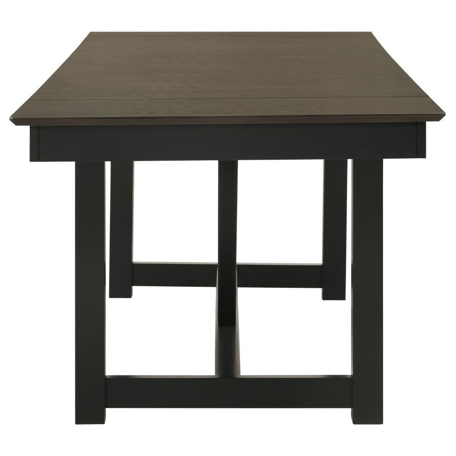 Malia - 7-Piece Rectangular Dining Table Set With Refractory Extension Leaf - Beige and Black