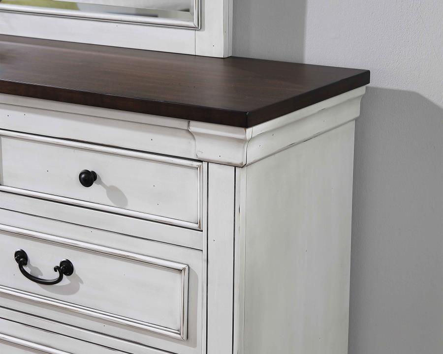 Hillcrest - 9-Drawer Dresser - Dark Rum and White