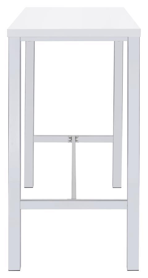 Natividad - 5-Piece Bar Set - White High Gloss and Chrome