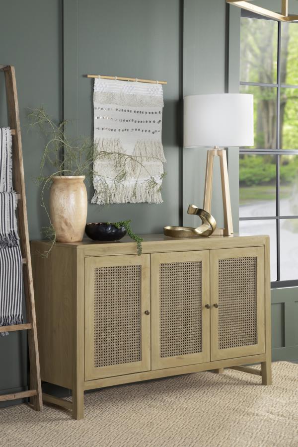 Zamora - Rectangular 3-Door Accent Cabinet - Natural